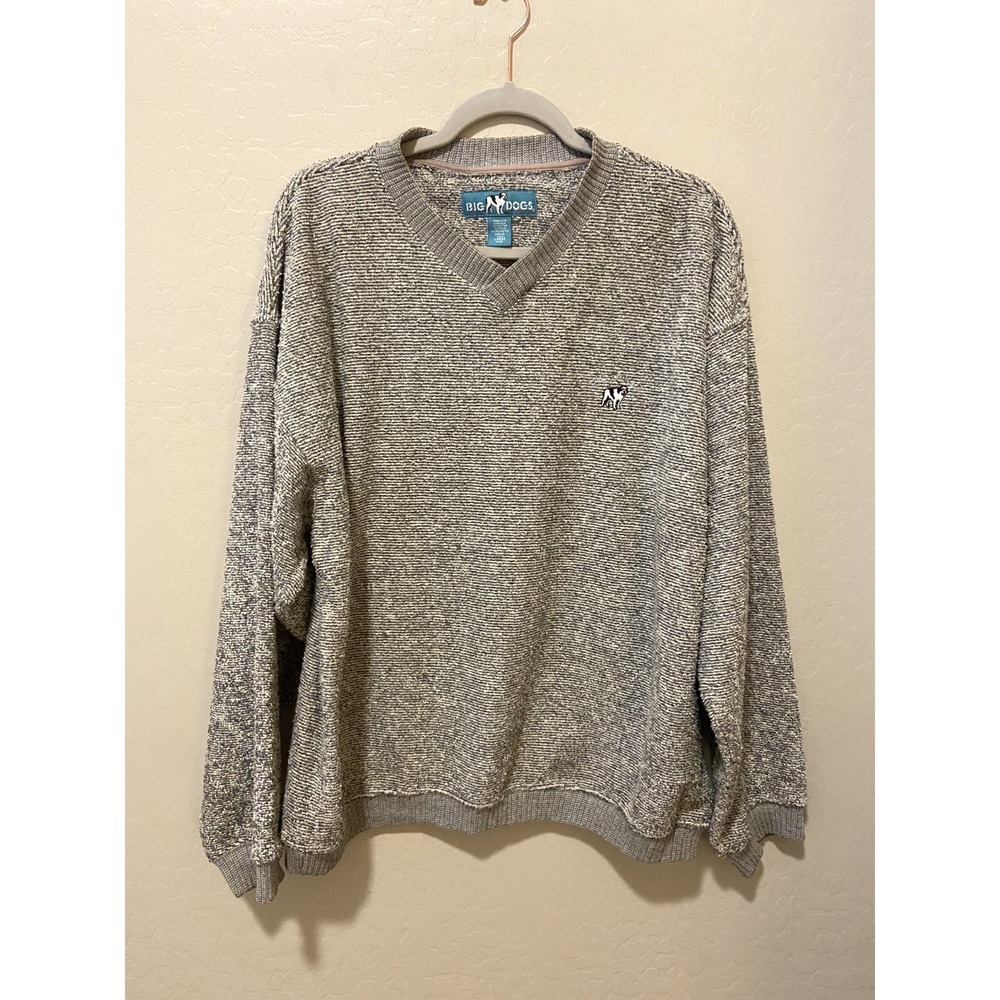 Big Dog's 90's Vintage Men's Gray Pullover Knit Sweater Size LG